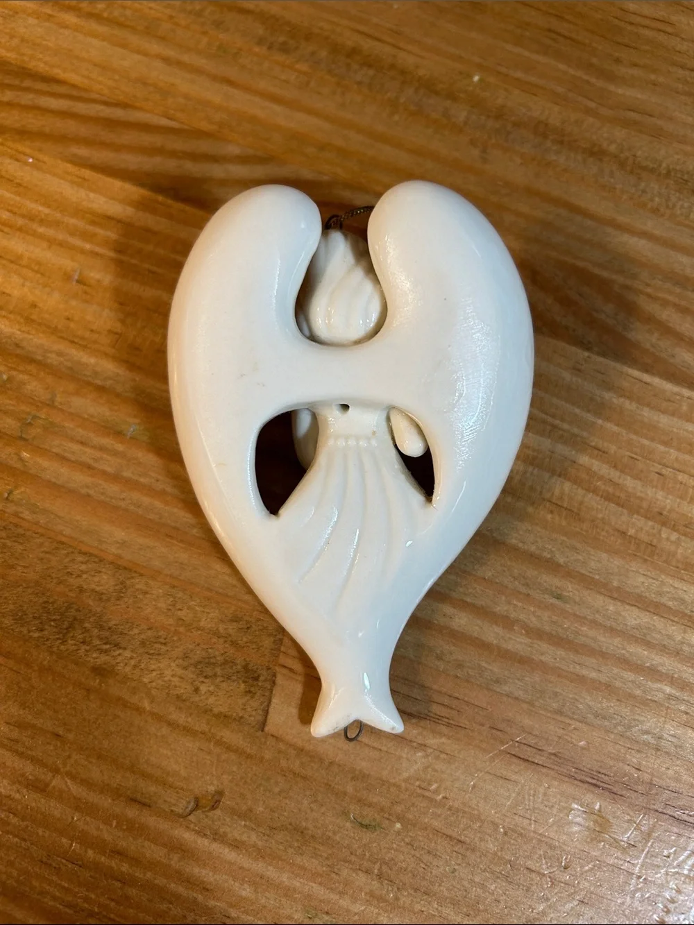 Porcelain White Angel Ornament with Dove
